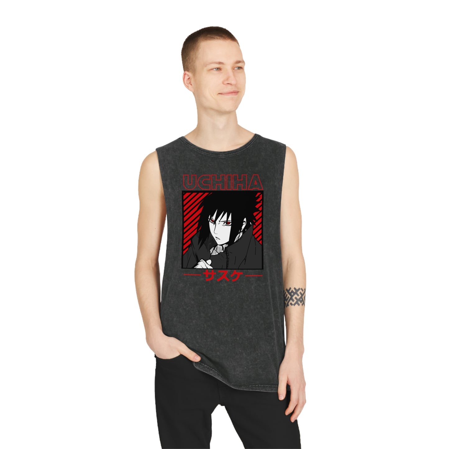 Naruto - Uchiha - Stonewash Tank Top