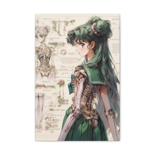 Sailor Moon - Sailor Pluto Skeleton - Fine Art Canvas