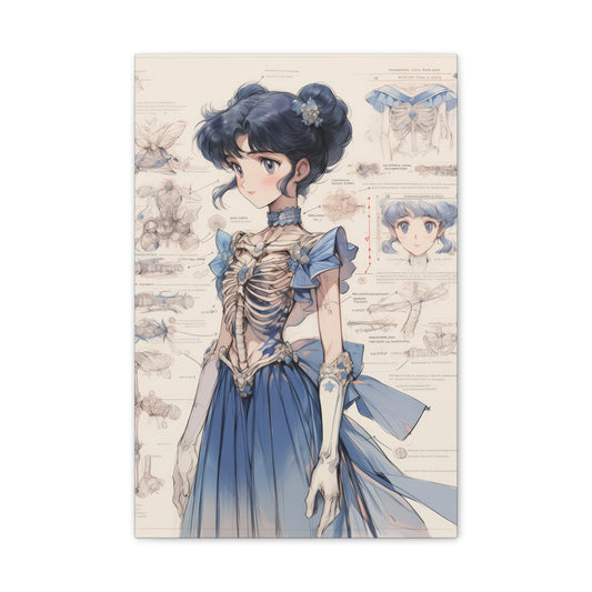 Sailor Moon - Sailor Mercury Skeleton - Fine Art Canvas