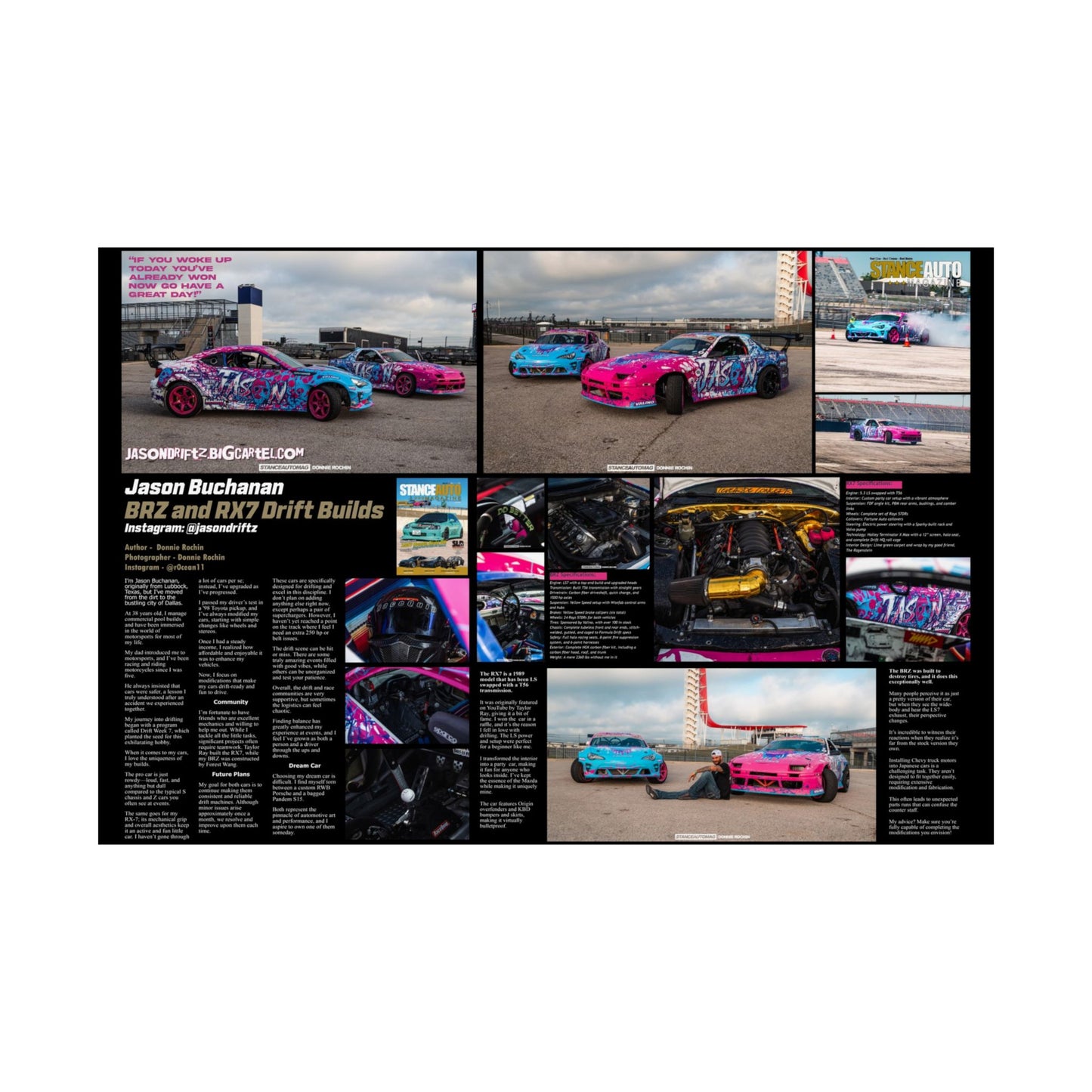 Stance Auto Magazine - 2016 BRZ and 1989 Mazda RX7 - Poster