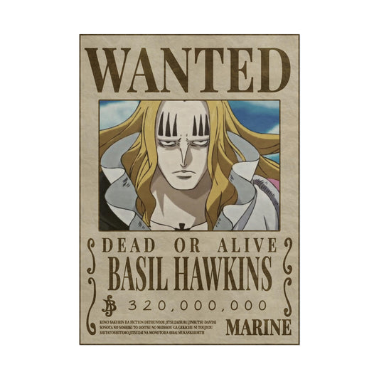 One Piece - Basil Hawkins Wanted Poster