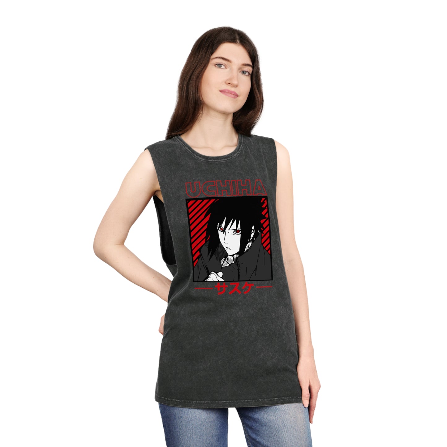 Naruto - Uchiha - Stonewash Tank Top