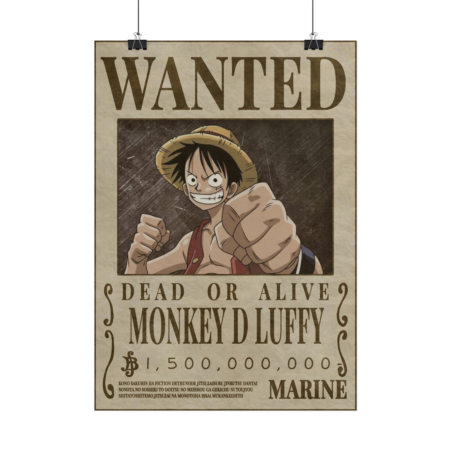 One Piece - Monkey D Luffy Wanted Poster